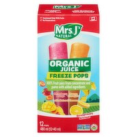 Mrs J's - Organic Juice Freeze Pop Strawberry, 480 Millilitre