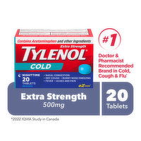 Tylenol - Cold Extra Strength Nighttime Cool Burst, 20 Each