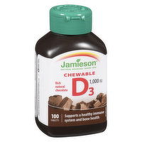 Jamieson - Vitamin D3 1000 IU Natural Chocolate Flavour, 100 Each