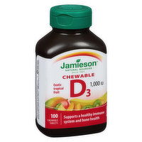 Jamieson - Vitamin D3 Chewable -  Exotic Tropical Fruit, 100 Each