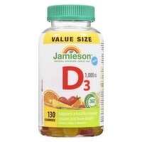 Jamieson - Vitamin D 1,000 IU, Assorted Gummies, Value Size, 130 Each