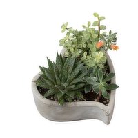 Planter - Cement Heart Planter 8IN, 1 Each