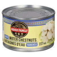 ASIAN FAMILY - Water Chestnuts Sliced, 227 Millilitre