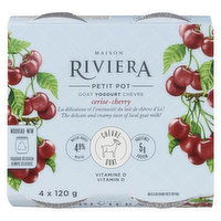 Riviera - Yogurt Goat Milk Cherry Petit Pot, 4 Each