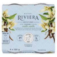 Riviera - Yogurt Goat Milk Vanilla Petit Pot, 4 Each