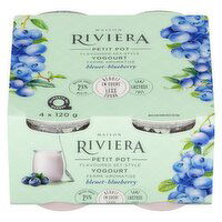 Riviera - Yogurt Set Style Blueberry Reduced Sugar Lact Free, 4 Each