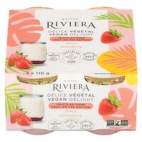 Riviera - Yogurt Fruit On Bottom Strawberry Vegan, 4 Each