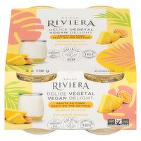 Riviera - Yogurt Fruit On Bottom Pineapple Passionfruit Vegan, 4 Each