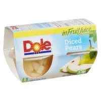 Dole - Diced Pears Fruit Cups, 4 Each