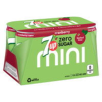 7UP - Zero Sugar Cranberry Mini Can, 6 Each