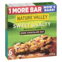 NATURE VALLEY - Sweet & Salty Granola Bars, Dark Chocolate Nut, 6 Each