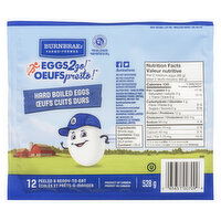 Burnbrae Farms - Hard Boiled Eggs - Peeled & Ready to Eat, 12 Pack, 528 Gram