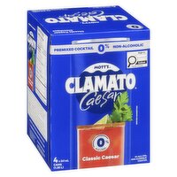 Mott's - Clamato Premixed Cocktail Caesar, 0% Non-Alcoholic, 4 x341mL, 1 Each