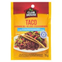 Club House - Taco Seasoning Mix 25% Less Salt, 35 Gram