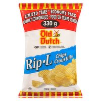 Old Dutch - Rip-L Plain Potato Chips, 330 Gram