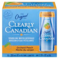 CLEARLY CANADIAN - Sparkling Water Orchard Peach, 6 Each