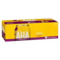 AHA - Sparkling Water Beverage, Pineapple + Passionfruit, 12 Each