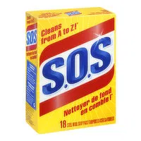 SOS - Steel Wool Soap Pads, 18 Each