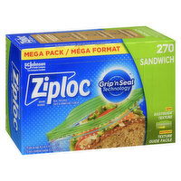 Ziploc - Sandwich Bags Grip'n Seal - Mega Pack, 270 Each