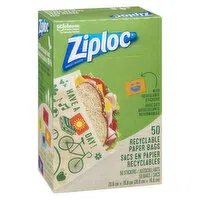 Ziploc - Paper Bags, Recyclable, 50 Each