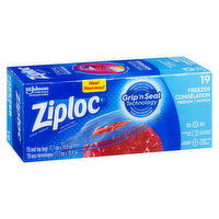 ZIPLOC - Double Zipper Smart Zip Feel it, Hear it, See it. 19 Bags 17.7cm x 18.8cm., 19 Each