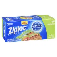 ZIPLOC - Easy Open Tabs Sandwich Bags, 40 Each