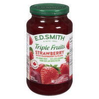 E.D. Smith - Triple Fruits Jam - Strawberry w/ Rasp & Plum, 500 Millilitre