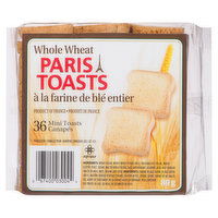 Paris Toasts - Mini Whole Wheat, 36 Each