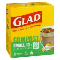 Glad - Open Top Compostable Small Bags Odor Shield, 100 Each