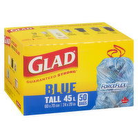 Glad - ForceFlex Blue Recycling Bags - Tall, 50 Each