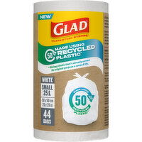 Glad - White Small 50% Recycled Plastic Garbage Bags, 44 Each