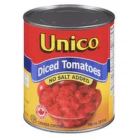 Unico - Diced Tomatoes No Salt Added, 796 Millilitre