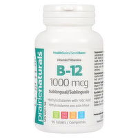 Prairie Naturals - Vitamin B12 with Folic Acid 1000mcg, 90 Each