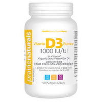 Prairie Naturals - Vitamin D3 1000 IU, 500 Each