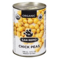 San Remo - Organic Chick Peas, 398 Millilitre