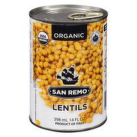 San Remo - Organics Lentils, 398 Millilitre