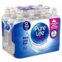 Pure Life - Natural Spring Water Sport Cap, 12 Each