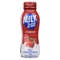 MILK 2 GO - Strawberry 1% M.F., 310 Millilitre