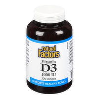 Natural Factors - Sun Vitamin D3 1000IU, 500 Each