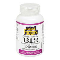 Natural Factors - Vitamin B12 Cyanocobalamin 1000mcg, 90 Each