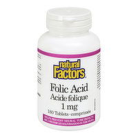 Natural Factors - Folic Acid 1mg, 180 Each