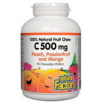 Natural Factors - C 500mg Fruit Chew Peach Passionfruit Mango, 90 Each