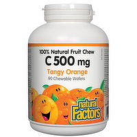 Natural Factors - C 500mg Fruit Chew Tangy Orange, 90 Each