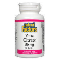 Natural Factors - Zinc Citrate 50mg, 90 Each