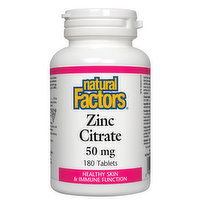 Natural Factors - Zinc Citrate 50mg, 180 Each