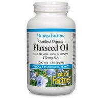 Natural Factors - OmegaFactors Flaxseed Oil 1000mg, 180 Each