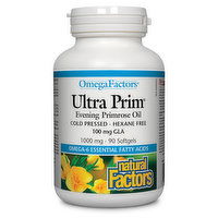 Natural Factors - OmegaFactors Ultra Prim Evening Primrose Oil 500mg, 90 Each