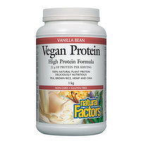 Natural Factors - High Protein Formula Plant Based Vanilla Bean, 1 Kilogram