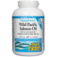 Natural Factors - OmegaFactors Wild Pacific Salmon Oil 1000mg Bonus, 210 Each