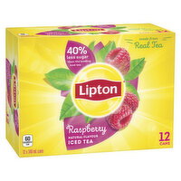 Lipton - Iced Tea 40% Less Sugar, Raspberry  340mL, 12 Each